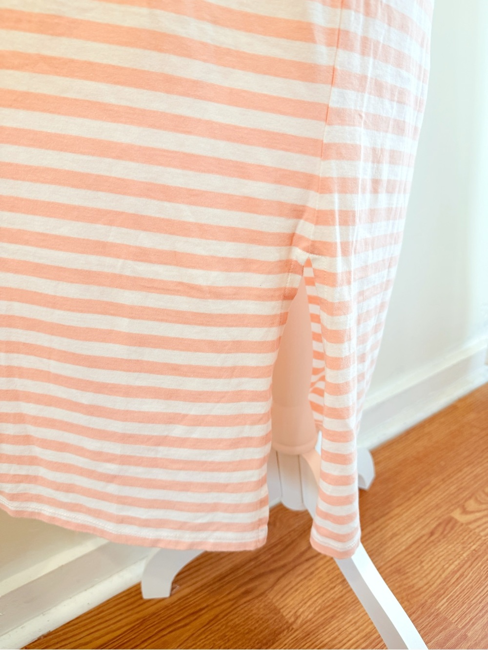 KULE PALE PINK WHITE STRIPE COTTON TANK MIDI DRESS - Picture 5 of 10